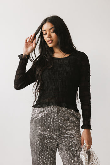 Opie Smocked Top in Black