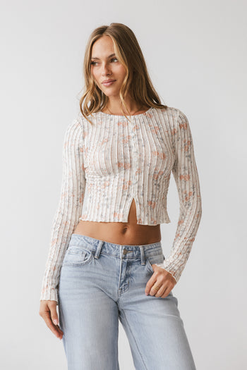 Reggie Floral Top in Peach