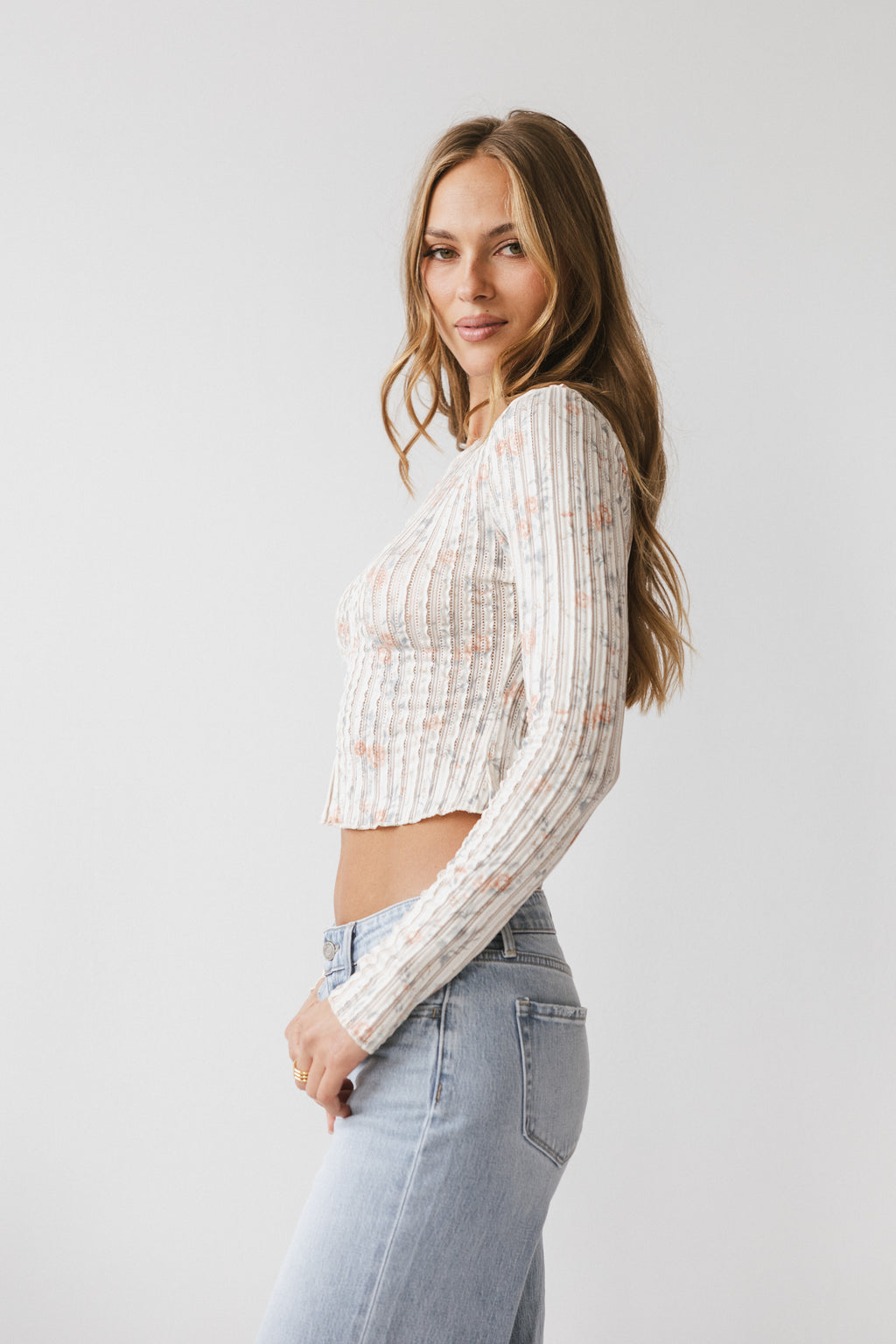 Reggie Floral Top in Peach