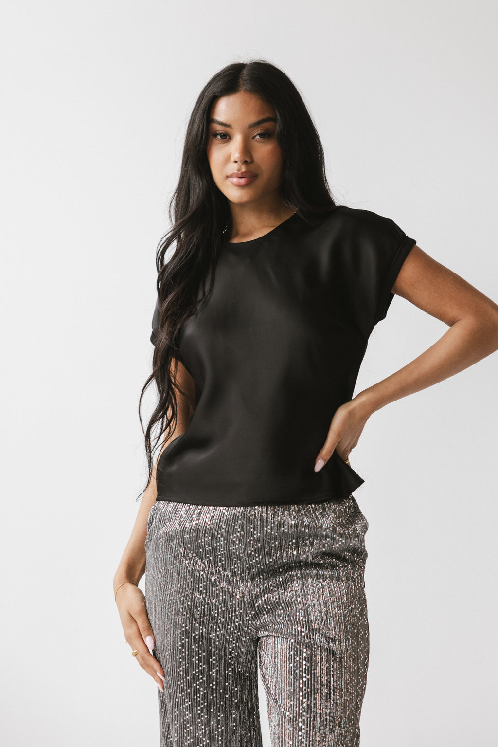 Marvin Satin Blouse in Black - FINAL SALE