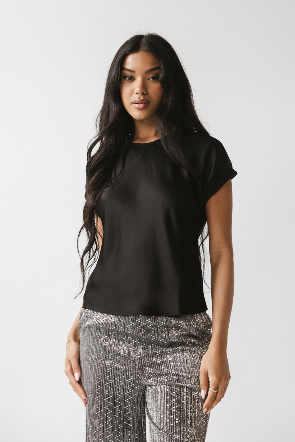 Marvin Satin Blouse in Black - FINAL SALE