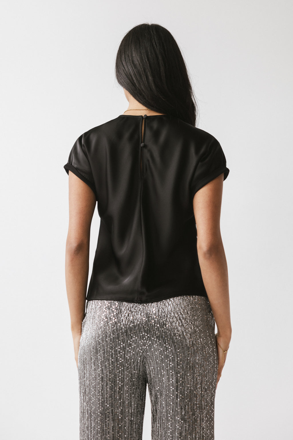 Marvin Satin Blouse in Black - FINAL SALE