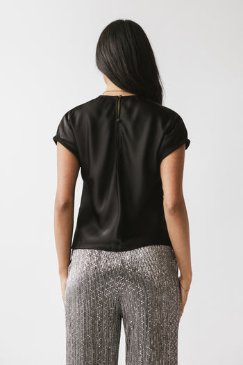 Marvin Satin Blouse in Black - FINAL SALE