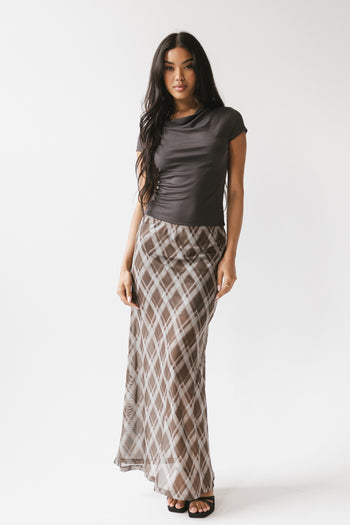 Paula Cowl Neck Top in Charcoal - FINAL SALE