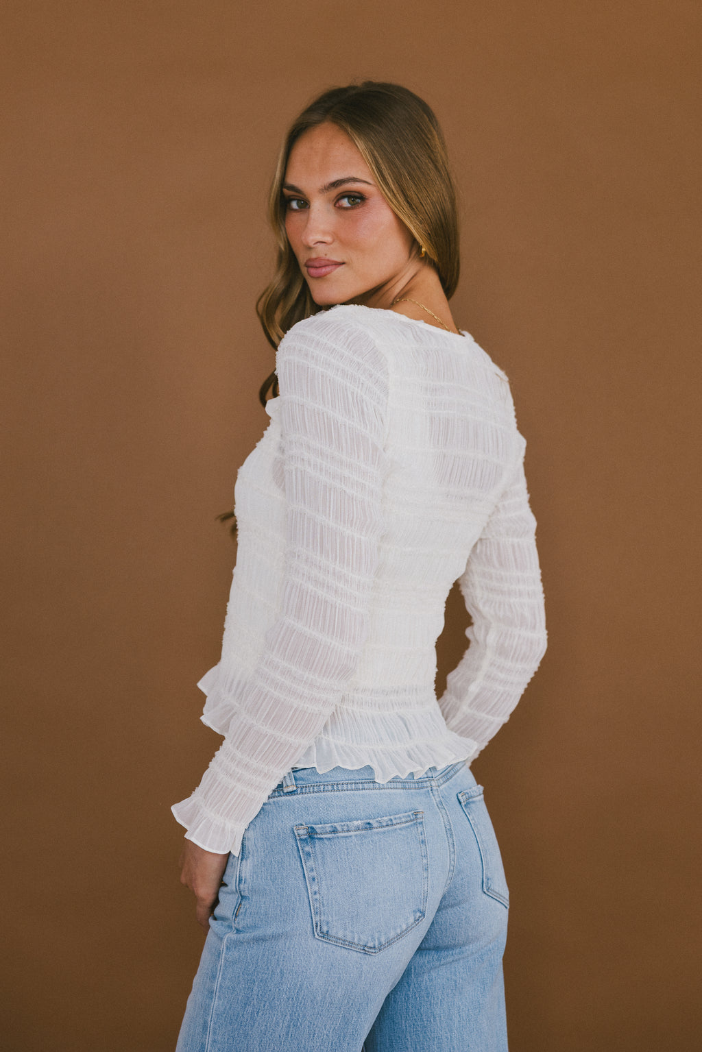 Opie Smocked Top in Cream - FINAL SALE
