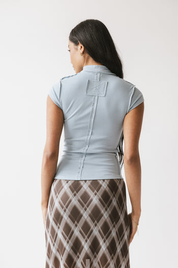 Kimberly Ribbed Top in Blue - FINAL SALE