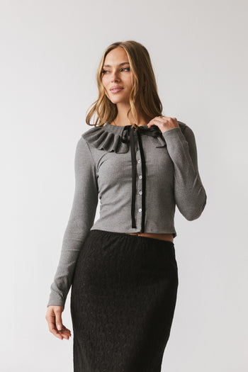 Gen Collared Top in Grey