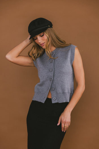 Tori Sweater Vest in Grey - FINAL SALE