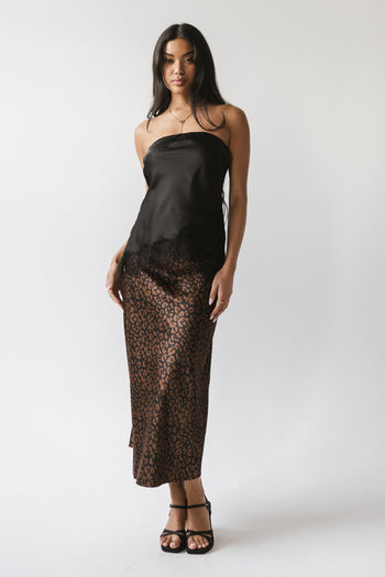 Pura Lace Trim Tube Top in Black