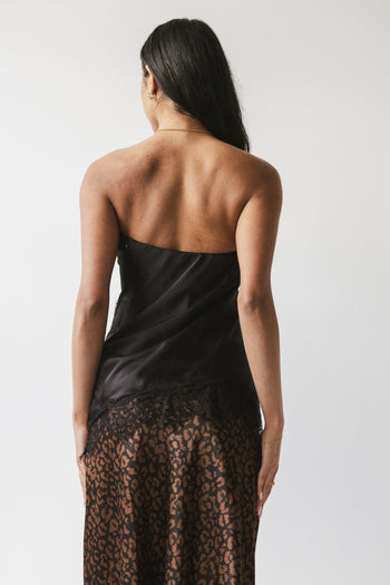 Pura Lace Trim Tube Top in Black