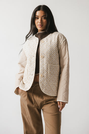 Lucas Quilted Jacket in Latte - FINAL SALE