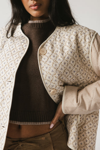 Lucas Quilted Jacket in Latte - FINAL SALE