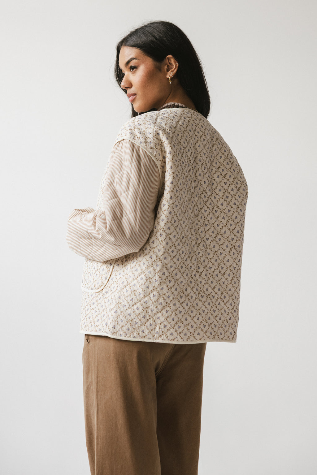 Lucas Quilted Jacket in Latte - FINAL SALE