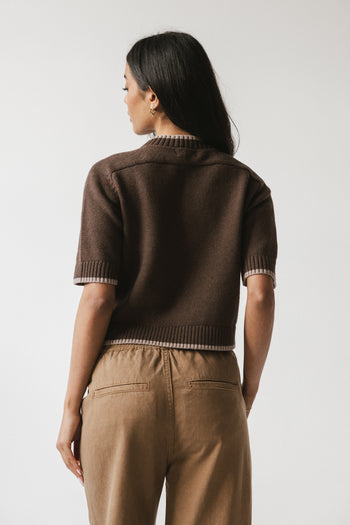Rumple Contrast Top in Brown