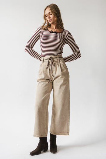 Kiya Striped Top in Burgundy - FINAL SALE