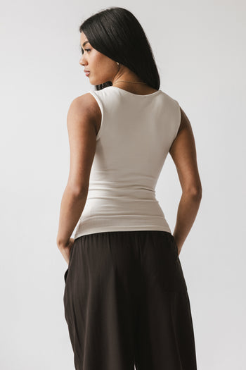 Alder Fitted Tank in Bone
