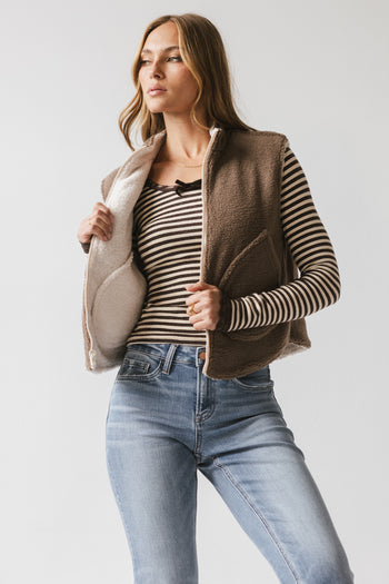 Maddox Reversible Sherpa Vest - FINAL SALE