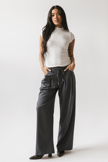 Kimberly Ribbed Top in Heather Grey - FINAL SALE