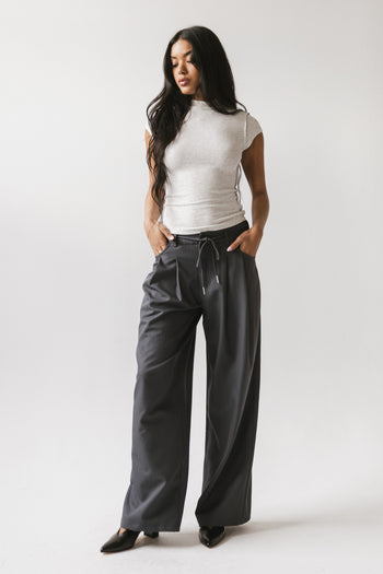 Kimberly Ribbed Top in Heather Grey - FINAL SALE