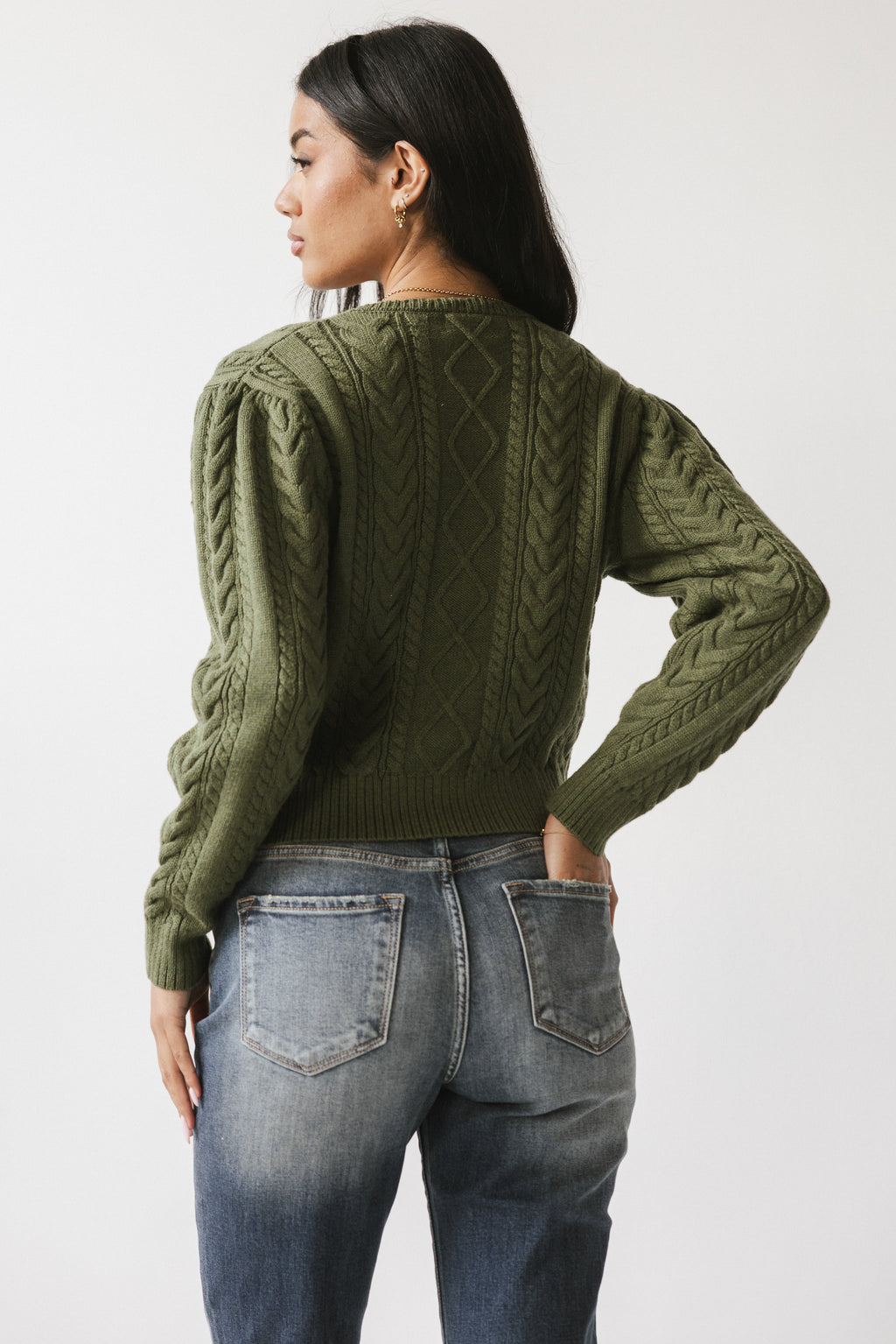 France Knit Cardigan in Olive - FINAL SALE