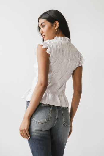 Rodney Smocked Blouse in Cream