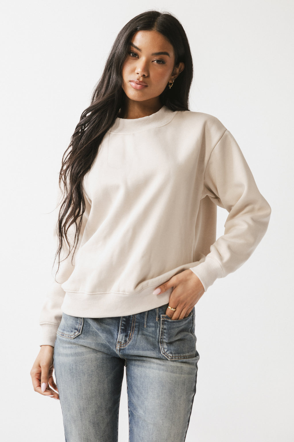 Marie Oversized Sweatshirt in Beige - FINAL SALE