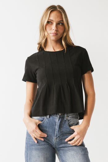 Cattelain Pleated Top in Black