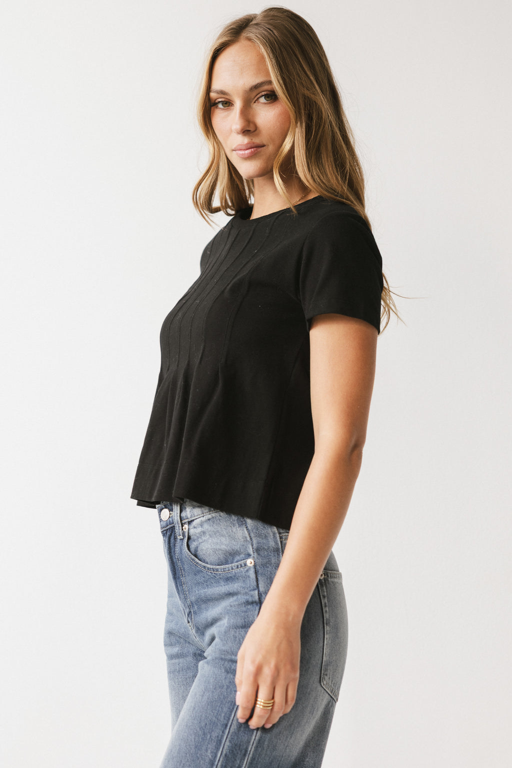 Cattelain Pleated Top in Black