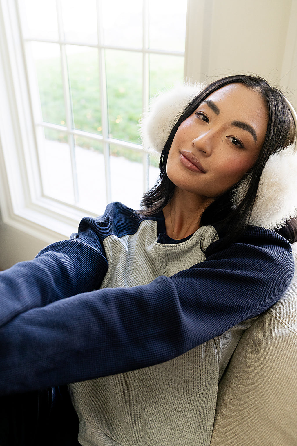 Franklin Contrast Top in Navy - FINAL SALE