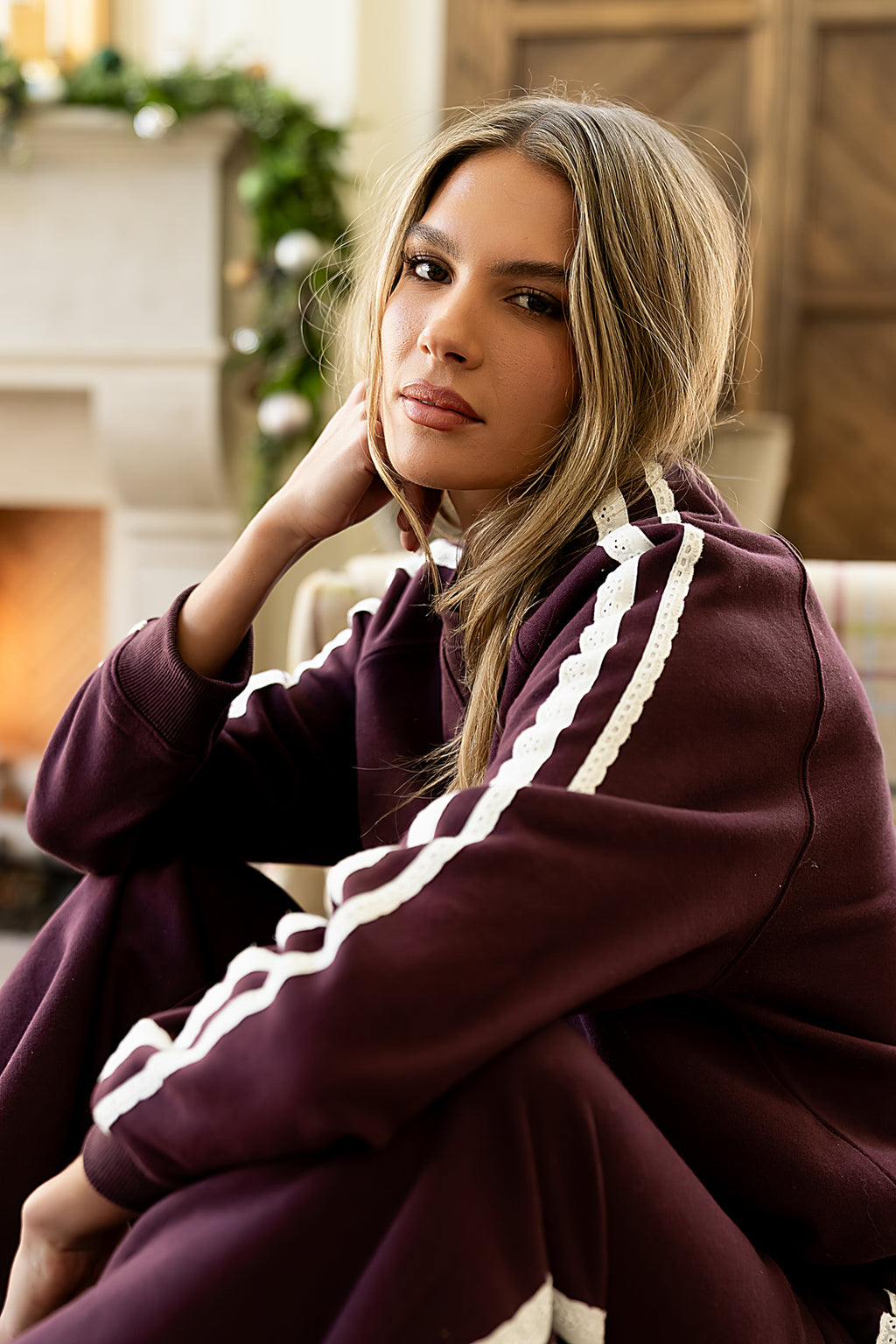 Mickey Sweatshirt in Burgundy - FINAL SALE