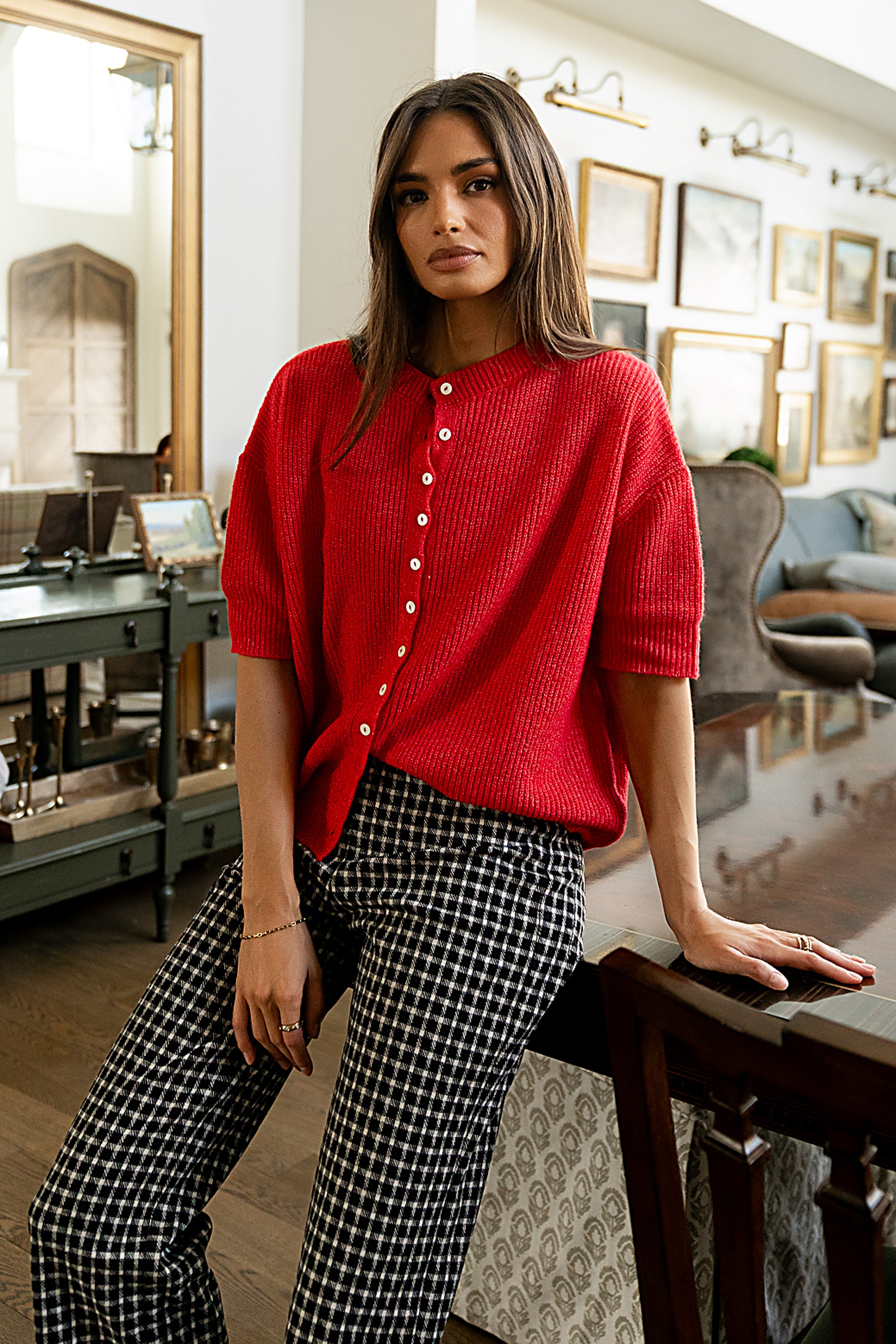 Leah Knit Cardigan in Red - FINAL SALE Leah Knit Cardigan in Red - FINAL SALE
