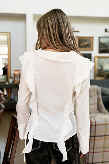 Renae Sheer Ruffle Blouse - FINAL SALE