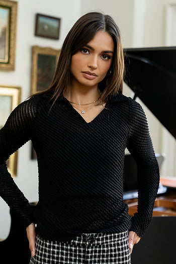 Mollie Sheer Ruffle Top - FINAL SALE