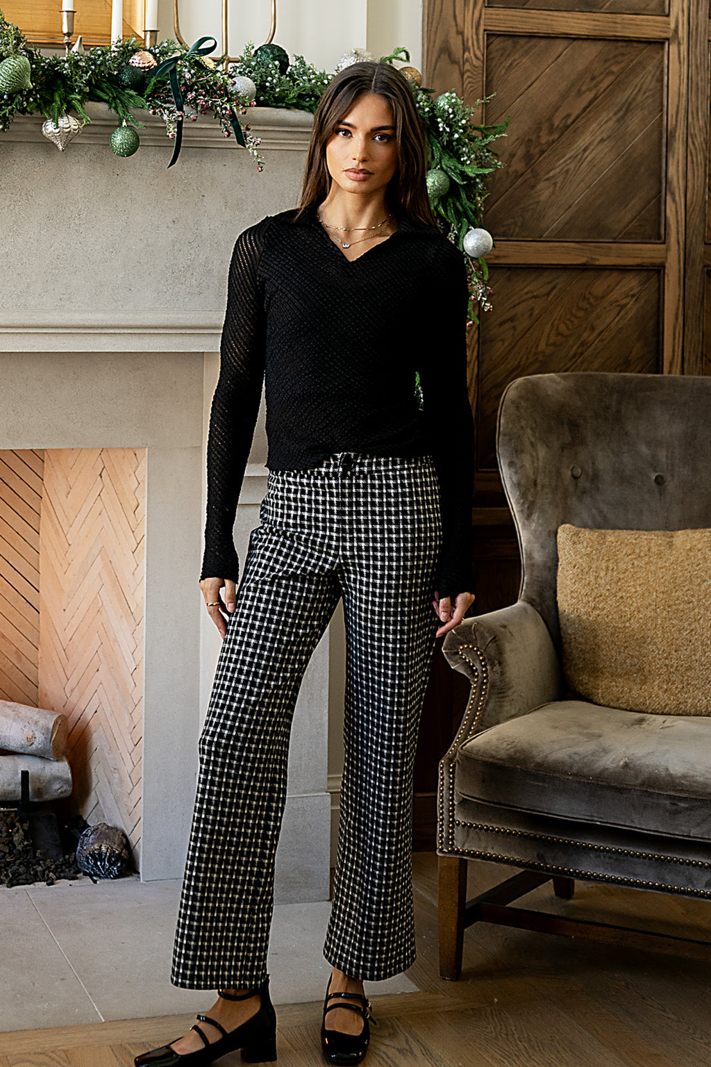 Constance Plaid Wide Leg Pants - FINAL SALE