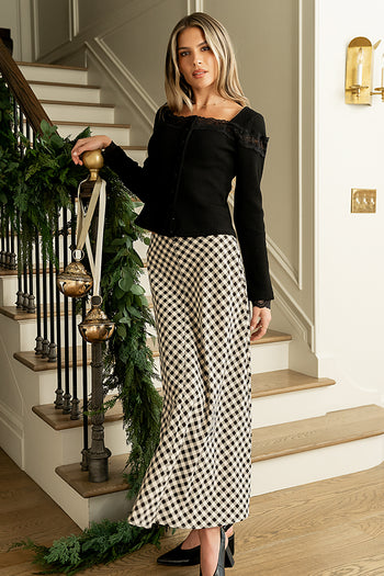 Posie Gingham Skirt in Black - FINAL SALE