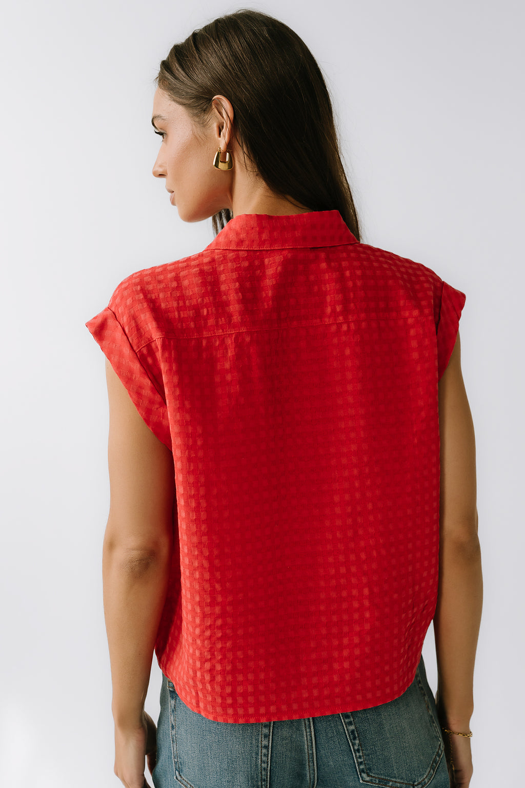 Isla Sheer Blouse in Red - FINAL SALE