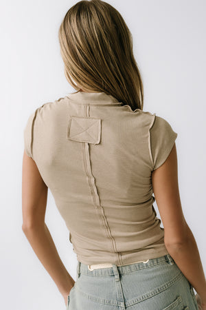 Kimberly Ribbed Top in Oatmeal - FINAL SALE