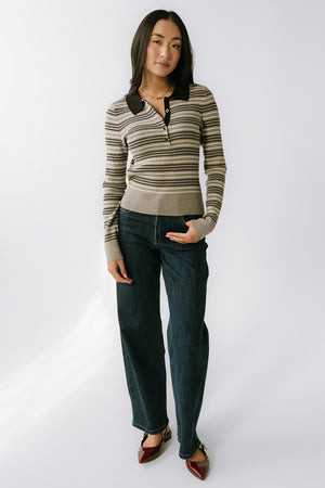 Romero Striped Sweater in Grey