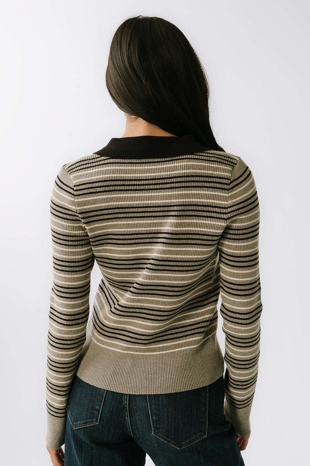 Romero Striped Sweater in Grey