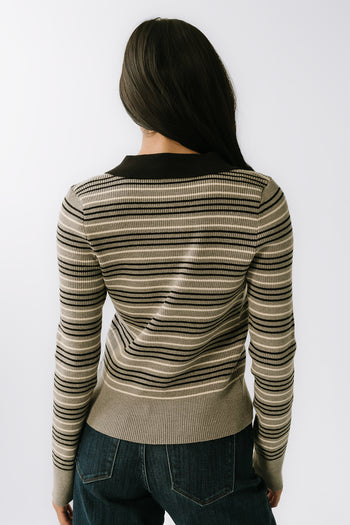 Romero Striped Sweater in Grey