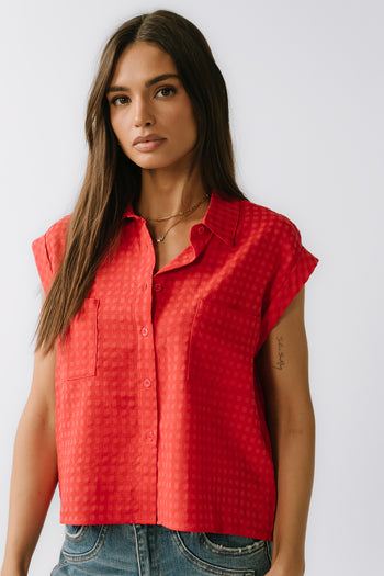Isla Sheer Blouse in Red - FINAL SALE