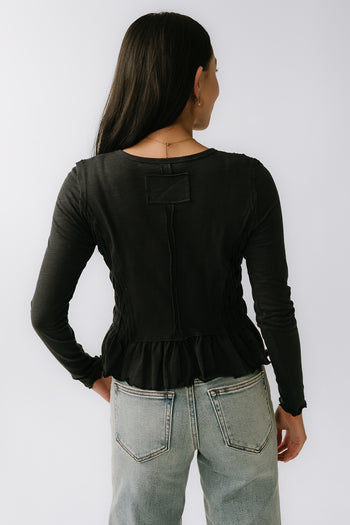 Harry Smocked Top in Black - FINAL SALE