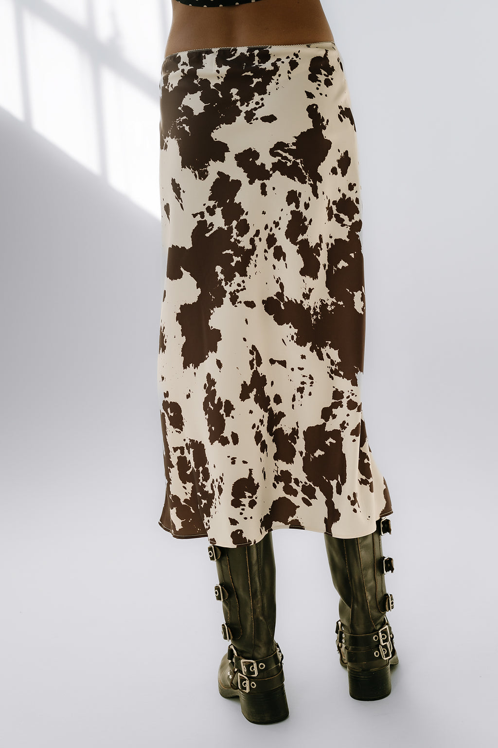 Bethie Cow Print Midi Skirt - FINAL SALE