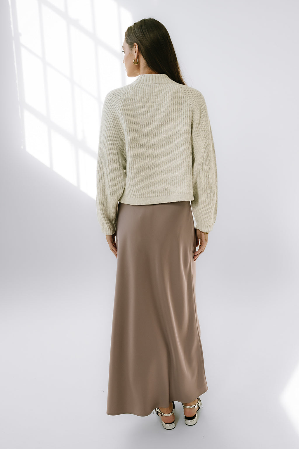 Tory Satin Maxi Skirt in Mauve