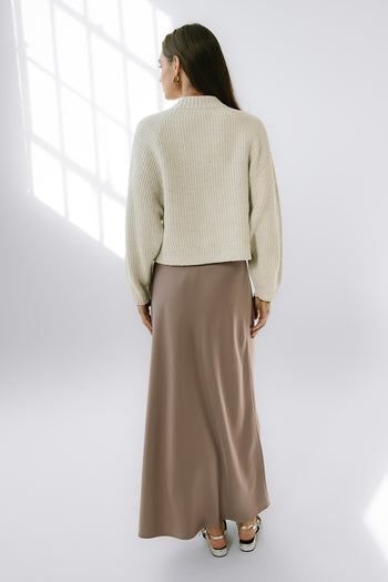 Tory Satin Maxi Skirt in Mauve