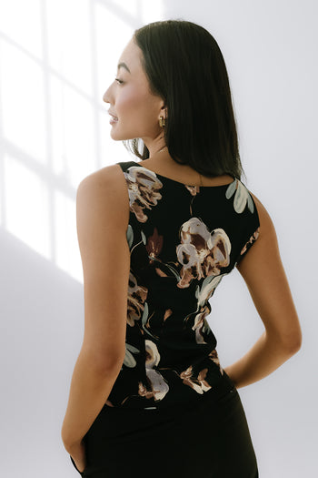 Eden Floral Top in Black
