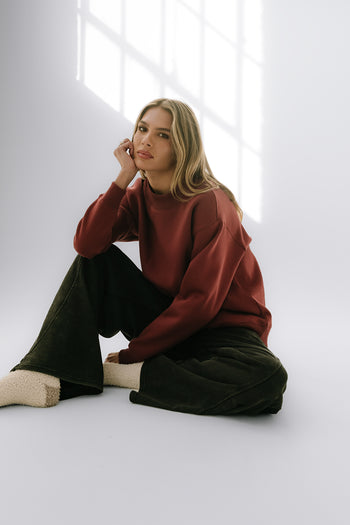 Oversized Sweatshirt in Burgundy