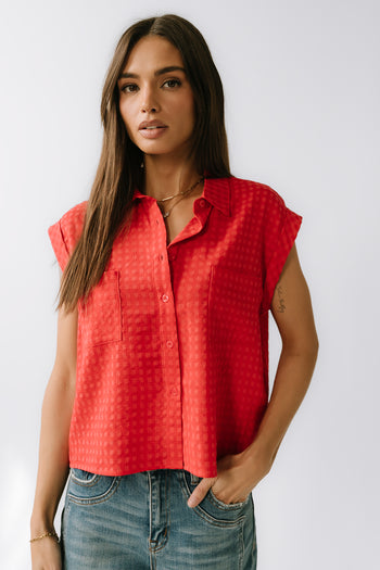 Isla Sheer Blouse in Red - FINAL SALE