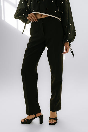 Straight Leg Trouser in Black
