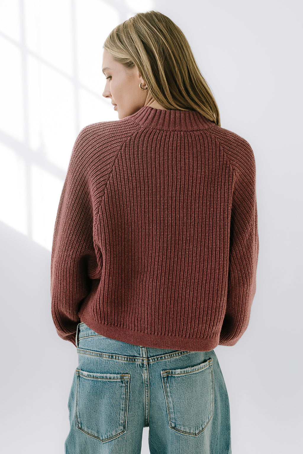 Shayla Knit Sweater in Burgundy - FINAL SALE